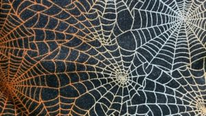 Spiderwebs orange glitter